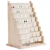 Jewelry Pouches Wood Earring Stand Holder Display Rack Tiered Packaging