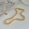 Chains 2022 Dasein ACC Ins 18k Gold Plated Tarnish Free Stainless Steel 8MM Singapore Twist Chain Necklace Waterproof Jewelry For Women