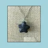 Hanger kettingen Starfsh Lava Rock kraal vulkaan ketting aromatherapie etherische olie diffuser kettingen zwarte hanger roestvrij staal Dhjvh