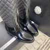 Botines de lujo de diseñador, botines planos clásicos para mujer, botas hasta la rodilla de piel de cordero a la moda, zapatos negros, talla 35-41