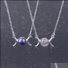 Pendant Necklaces Moon And Sun Necklace S925 Sterling Sier Pendant Forever Love Sparkling Crescent Jewelry Gift For Women Girls Drop Dhssk