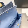 Klasyczne Velor podwójne klapy torby na ramię torebki Jakość pikowana Matelasse torebka Chaneel TOTES Gold Metal Crossbody Bag luksusowy projektant torba portfel torebka