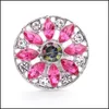 Charms Wholesale Crystal Sier Color Snap Button Women Charms Jewelry Findings Oval Rhinestone 18Mm Metal Snaps Buttons D Dhseller2010 Dhyrv