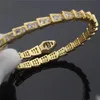 Bracciale a forma di serpente di colore dorato Bracciale a polsino Braccialetti per feste di nozze di moda Gioielli di qualità di lusso Accessori regalo personalizzati Braccialetti semplici