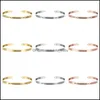 Brazalete Moda Pulseras de acero inoxidable para mujer Diy Grabado láser Letras inglesas Nunca te rindas Brazalete Pulsera Christm Lulubaby Dh2Mu