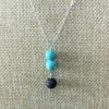 Pendant Necklaces 8Mm Turquoise Lava Bead Volcano Necklace Aromatherapy Essential Oil Diffuser Necklaces Pendant Stainless Steel Chai Dhf20