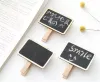 Party Decoration Mini Wooden Note Blackboard Clamps Retangle Chalkboard Blackboard Clip Tag Message Board For Wedding Paper Photo DIY