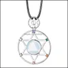 قلادة قلادة Sterling Sier hexagram Star Necklace Cut Crystal Stone David Stars Shield hexagrams double layer diamond je dhyv9