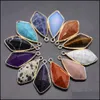 Charms Natural Stone Pendants Drop Shape Exquisite Opal Turquoise Agates Charms Jewelry Making Diy Necklace Earrings Accessories Deli Dhxw8