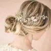 Kafa Bantları Gelin Düğün Saç Vine İnci Parçası Yaprak Çiçek Başlıkları Kristal Gelin Aksesuarları Kadınlar için Altın Drop Teslimat Sexyhanz AMQMW