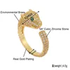 Hip Zircon Stones Leopard Anneau Personnaliment Animal Cheetah Ouvert Ring à doigts Bijoux de mode ajusté pour femmes hommes