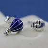 Cuori e mongolfiera blu Orecchino a bottone Gioielli in vero argento sterling da donna per la festa nuziale con cofanetto originale per orecchini regalo fidanzata pandora