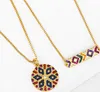 Colares de jóias pingentes de colar redondo zircônia jóias jóias de cristal cúbico charme de moda s53j