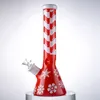 13 Inch Big Hookahs Christmas Style Glass Bongs Straight Tube Oil Dab Rigs Xmas Water Pipes Ice p Pinch 18mm Female Joint