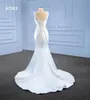 Élégante Robe De Mariée Sirène Vintage Satin Tendance Conception Perle Robe De Mariée Personnalisée SM67502