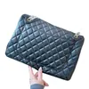 CC Bag Shopping Bags Classic Quilted Flap French Lambskin Plaid v Pattern Silver Metal Hardware Chain Shoulder Crossbody Large Capacity Desi