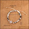 Fios de mi￧angas Novo chegada 6mm Nature Stone AGate Breads Bracelet com Cart￣o de Amizade para Mulheres Ajust￡vel Handmad Carshop2006 DHA74