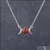 Pendant Necklaces Moon And Sun Necklace S925 Sterling Sier Pendant Forever Love Sparkling Crescent Jewelry Gift For Women Girls Drop Dhssk