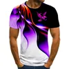 Camisetas para hombre, camiseta de verano a la moda, camiseta con estampado de águila 3D para hombre, camiseta transpirable con costuras de estilo callejero, talla 6XL 220905