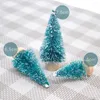 Christmas Decorations 12PCS Mini Tree Sisal Silk Cedar Decoration Small Blue Green Fake Pine Home