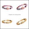 Beaded Strands Fashion Weathered Granite Beads Bracelet Zircon Crown Charms Friendship Bracelets For Women Best Gift Chr Carshop2006 Dhvvn