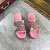 70% OFF Designer luxury slippers home thick bottom printing color cool mop muffin embroidered raised flip flop women's