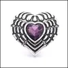 Charms Vintage Snap Button Heart Charms Women Jewelry Findings Rhinestone 18Mm Metal Snaps Buttons Diy Bracelet Jeweller Dhseller2010 Dhes1