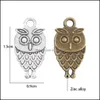 Charmes Vintage Hibou Animal Pendentif Charme Pour Bracelet Collier 100 Pcs / Lot Rétro Sier Broze Mignon Bricolage Fabrication De Bijoux Drop Deli Mjfashion Dhmwj