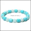 Bracelets à breloques Tube Turquoises Pierre Perles Bleu Charme Bracelet Pour Femmes Hommes Chanceux Énergie Bijoux Cadeaux Drop Delivery 2021 Bracelets Dhlba