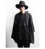 Men's Trench Coats Korean Version Cape Color Contrast Shawl Hooded Jacket Stitching Fashion Men's Large Coat
