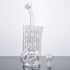 Klare Wasserpfeifen auf Lager 14 mm männliches Gelenk Inline Perc Swiss Percolator Recycler Dab Oil Rigs Raucherzubehör Wasserglasbongs mit Nail Dime