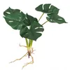 الزهور الزخرفية النباتات الاصطناعية الأوراق الخضراء أوراق 6/9 رأس فو ،