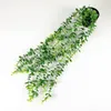 Decoratieve bloemen 9 vork eucalyptus blad hangende potplant plastic matte wandkast boekenkast verticale strip honingdecoraties groen