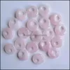 Charms 18mm Cristais de pedra natural Gogo Donut Charms Rose Quartz Pingents Minchas para jóias Fazendo Droga por atacado Delive DhSeller2010 DHXAK