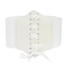 Belts White Black Corset Wide PU Leather Slimming Body Shaper Waistband Waist Underbust Belt Building For Women