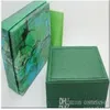 Boîtes de montres de luxe vertes avec boîte de montre originale papiers carte portefeuille boîtes étuis montres de luxe261t