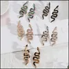 Charm Snake Shape Abalone Shell Paper Leopard Leather Charms Stud Earrings Gold Color Brincos Pendientes Fashion Brand J Dhseller2010 Dhjob