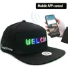 Cappellini a sfera APP per telefono cellulare Cappello a LED Bagliore Invia in modalità wireless Scorrimento parole Bluetooth Tappo schermo flessibile Visualizzazione messaggi Anca