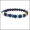 Bedel armbanden boom van leven charmes genezing 7 chakra's colorf lava steen kralen armband etherische oliediffuser armbanden handreeksen dhtdk