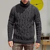 Pulls pour hommes grand homme pull doux tout match hiver col roulé à manches longues pulls en tricot hommes pull