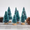 Christmas Decorations 12PCS Mini Tree Sisal Silk Cedar Decoration Small Blue Green Fake Pine Home