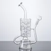 Disponibile Bong in vetro Fumatori Narghilè Percolatore in linea Tubi per acqua Swiss Perc Bong con giunto maschio da 14 mm con protezione per unghie in vetro Riciclatore Rig Olio Dab Rigs