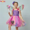 Vestidos femininos meninas meninas borboleta fada fantasia tutu vestido asas de fantasia crianças princesas festa de aniversário halloween cosplay kids spring tulle vestido 220905