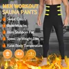 Mannen gym kleding sauna broek mannelijke zweten broek hoge taille compressie leggings slank buik lange benen workout broek