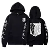 Sweats à capuche Sweat à capuche Attaque sur Titan Drôle Anime Harajuku Dessin animé Shingeki No Kyojin Graphique Mode Hiver Sweat-shirt à manches longues Femmes G1019