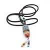 Pendant Necklaces Natural Stone Agates Quartz Crystal Wax Thread Necklace Pendants Accessories For Women Gift Size 20x43mm Length 70cm