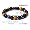 Charm Armbänder 6 8 10 mm Tigerauge Stein Helle schwarze Perlen Armband Frauen Männer Yoga Hand String Schmuck Freundschaft Geschenk Drop Lieferung Dhijd