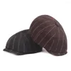 Basker m￤n bomull ￥ttkantig rand sboy cap gatsby toppade varm cabbie golfbakare hatt