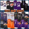 1 3 22 13 34 Camiseta de baloncesto Devin Booker Chris Paul DeAndre Ayton Steve Nash Charles Barkley Amarillo