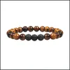 Perlenstränge 2 Stück Männer und Frauen 8 mm Natursteinperlenarmband Elastische Yoga-Kombination Ätherisches Öl Aromatherapie F Dhseller2010 Dhbqq